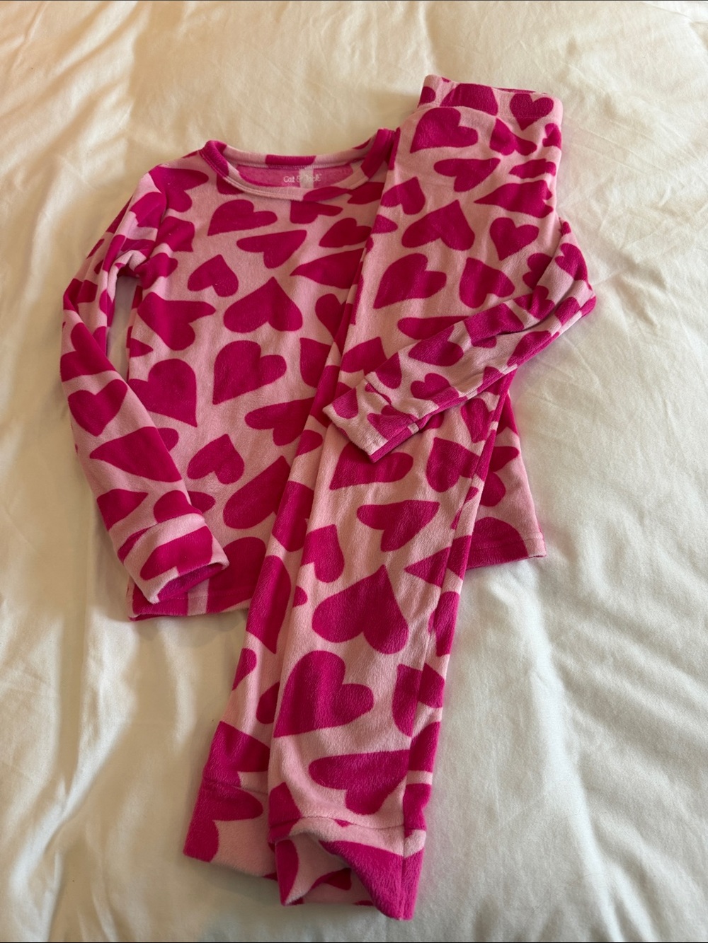 Cat & Jack Pink Heart-Print Pajama Set